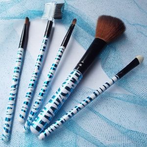 Fashion make up brushes-zebra style (blue)